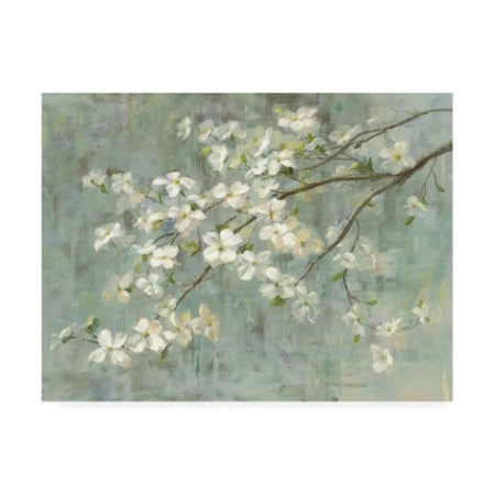 Danhui Nai 'Dogwood In Spring On Blue' Canvas Art,14x19